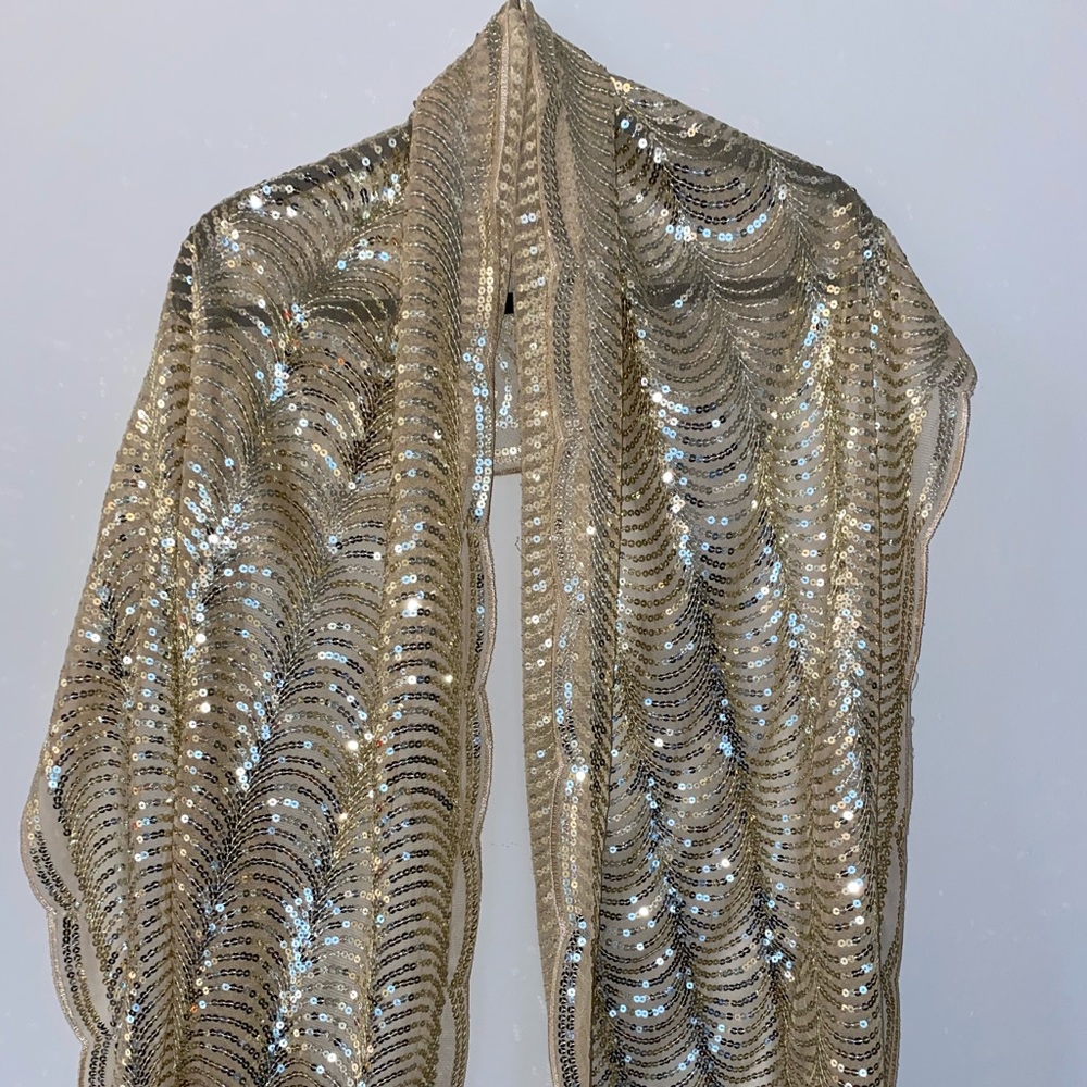 Glamorous gold sequin shawl
